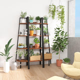 Yoobure Ladder Shelf, 4 Tier Tall Ladder Bookshelf Corner Shelf, Industrial Book Shelf Ladder Bookcase Narrow, Standing Storage Shelves Display Shelf for Bedroom Living Room Office Kitchen Bathroom Yoobure