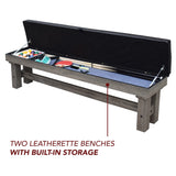 Hathaway Logan 7-ft Pool Table Combo Set with Benches - Rustic Gray with Blue Felt, Barnwood Hathaway