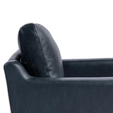 Serta Triton 78" Sofa, Transitional Modern, Dreamcoil Comfort, Metal Legs, Vegan Leather, Navy Blue Serta
