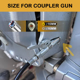 AORRZER Grease Gun Coupler, Strong Lock on Greases Gun Couplers, 12000 PSI Quick Release Grease Coupler with 12" Spring Flex Hose, Compatible with All Grease Guns 1/8" NPT Grease Gun Fitting(1 PCS) AORRZER