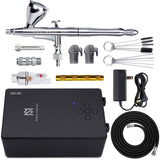 SprayMagic Airbrush Kit with Air Compressor, 55PSI High Pressure Dual-Action Air Brush Gun, Airbrush Spray Gun Set for Models Painting, Makeup, Cakes, Tattoo, Nails Art SprayMagic