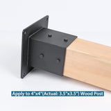 Antsky 4 Pack Stainless Steel Flange Anchor Base for 4x4(Actual Size: 3.5x3.5) Wood Posts/Beams, Deck Railing/Pergola/Gazebo Hardware (Black Finish) Antsky