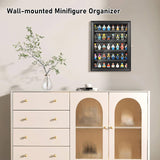 DuvinDD Minifigure Display Case Wall Mount Lego Minifigure Display Case Floating Lego Shelves Wooden Display Cabinet with UV Protect Door, Lockable Dustproof Showcase Thimble Display Case DuvinDD