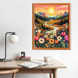 Lxmsja Mountains Paint by Numbers Kit for Adults, Sunset Acrylic Paint by Numbers for Adults Beginner, DIY Craft Supplies Oil Painting Kits for Home Wall Decor 16x20 inch (No Frame) Lxmsja