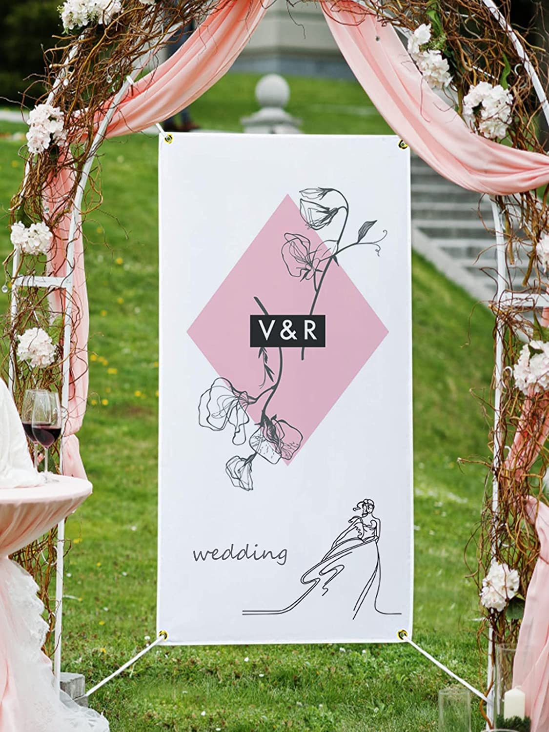 2 pack 2x4 ft Polyester Oxford Blank Banners, White Banner Signs with Hanging Ropes, DIY Sublimation Vinyl Blank Banners for Birthday Party Wedding Christmas Thanksgiving Indoor Outdoor Display Alphatool