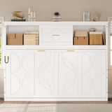 Merax Farmhouse Wood Murphy Bed Chest with Charging Station & Drawer, Storage Wall Bed with Wood Slat Support/Space Saving, Twin,White Merax