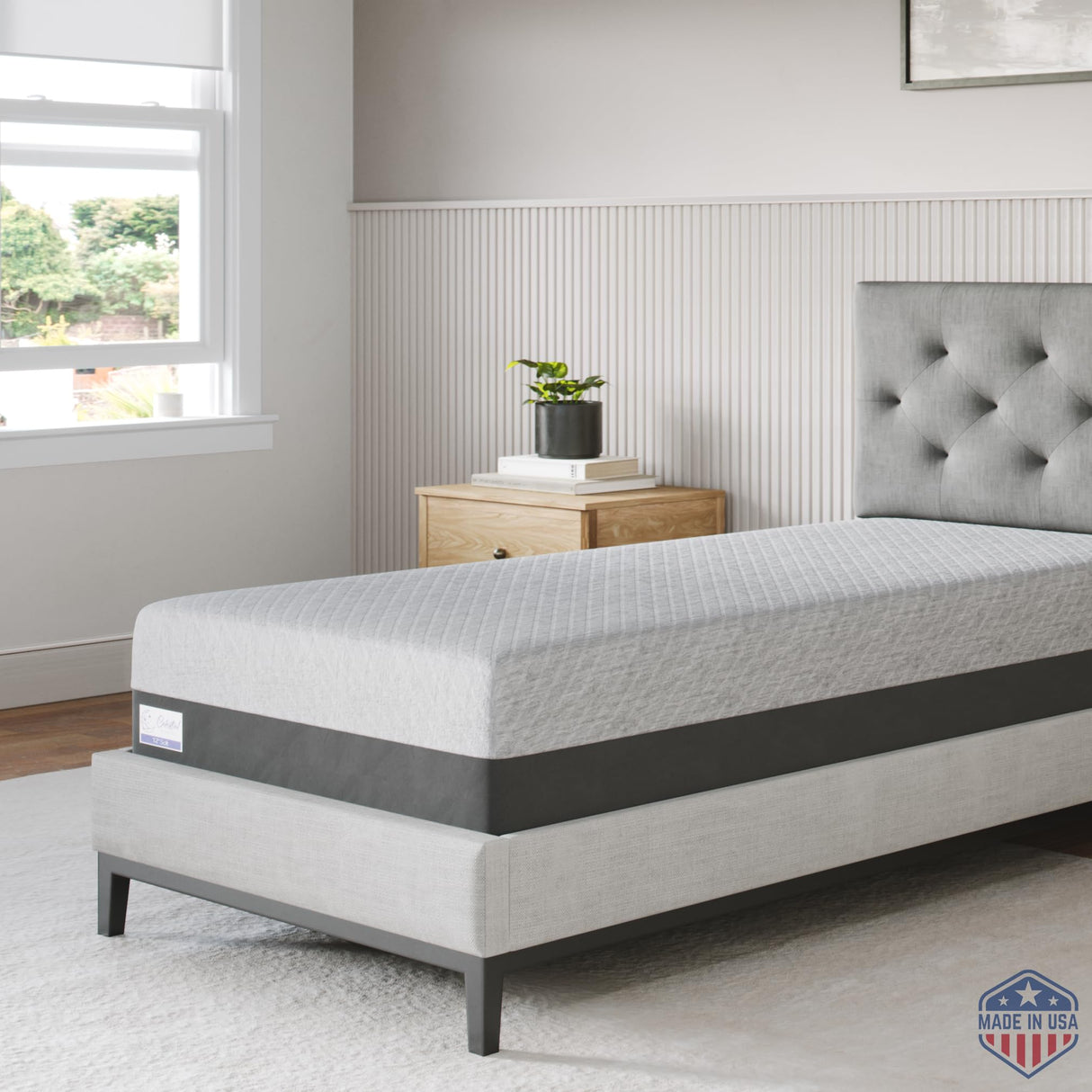 Celestial Sleep Gel Memory Foam Mattress in a Box, Made in The USA, CertiPUR-US Bed, 10 inch Medium - Twin Celestial Sleep