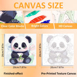 Mandun Paint by Numbers Kit for Kids with Frame, Panda Paint by Numbers for Kids Ages 4-8-12, DIY Panda Acrylic Oil Painting for Home Wall Art Decor Gift 7.8x7.8 inch (with Frame Easel) Mandun