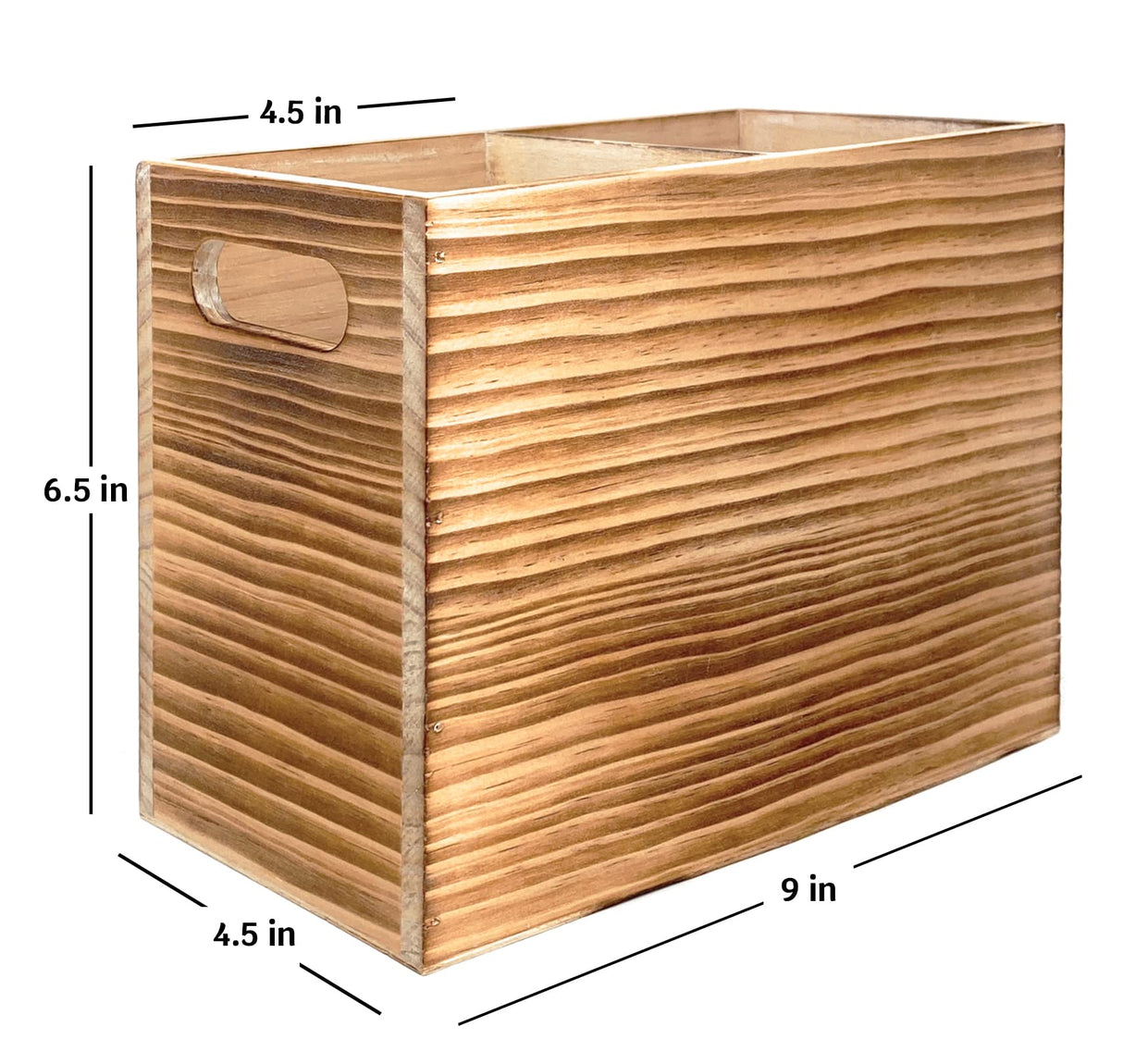 CB Accessories Utensil Holder in Rustic Wood for Kitchen Countertop Organizer and Cooking Tools Storage (Double Compartment) CB Accessories