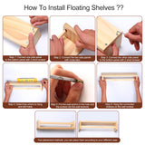 Burlywood Floating Shelves Set of 4 - 15.7 Inch Versatile Kids Bookshelf for Home Décor Gneric