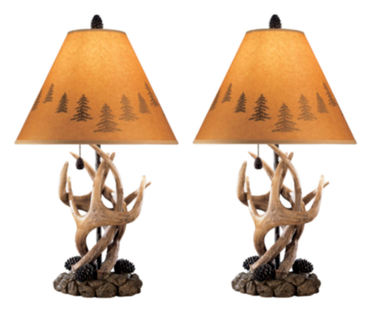 Signature Design by Ashley Derek Rustic Cabin Antler Lamp Set, 2 Count, Brown Signature Design by Ashley