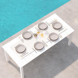 Patio Kingdom 9-Piece Outdoor Dining Set for 8, 75.2" HDPE Table with Umbrella Hole & 8 Chairs, All-Weather Patio Furniture for Lawn, Yard, Deck, or Poolside, Fade & Crack Resistant (White) Patio Kingdom