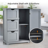 Giantex Bathroom Floor Cabinet, Wooden Storage Cabinet with 1 Door & 3 Drawer, Free Standing Entryway Cupboard, Spacesaver Cabinet Giantex