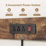 Anycoo Bakers Rack with 3 Power Outlets, 4-Tier Microwave Stand with Storage, Freestanding Kitchen Shelf Stand 23.6”L x 15.7”W x 51.2”L, Rustic Brown Coffee Bar Table Anycoo