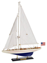 SAILINGSTORY Wooden Sailboat Model Ship Sailboat Decor Yacht Enterprise 1/100 Scale 1930 America's Cup Replica HOME DECOR SAILINGSTORY