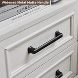 ACCOHOHO 18" Farmhouse Nightstand with Charging Station,End Table with 2 Drawers Storage,Side Table,Bedside Cabinet for Bedroom,Living Room,White ACCOHOHO