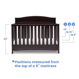 Delta Children Emery 4-in-1 Convertible Baby Crib - Greenguard Gold Certified, Dark Chocolate Delta Children