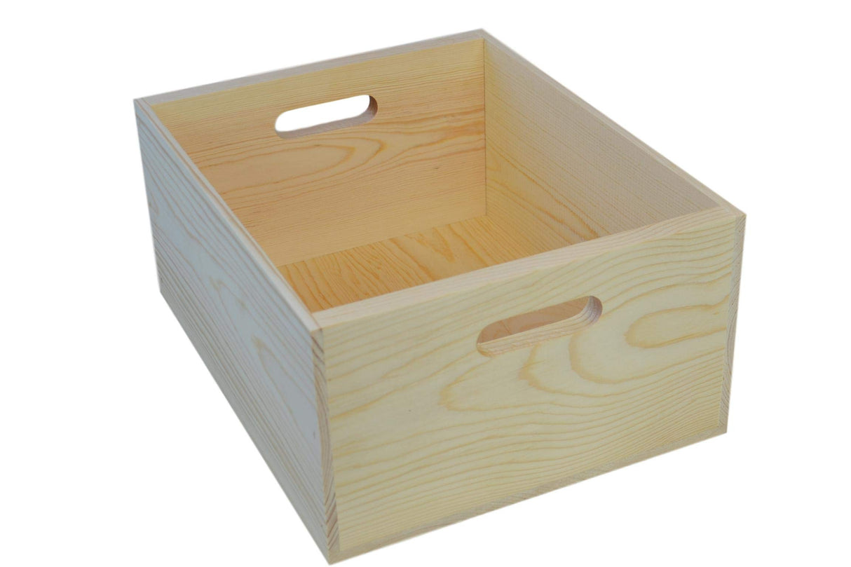 Wooden Pine Box with Handholes Poole & Sons Inc.