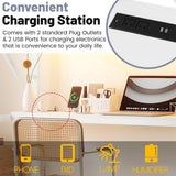 MoproBeti Queen Loft Bed with Desk and Stairs, Metal Lofts Bed Queen Size with Upper Storage Shelf, Gaming LoftBed with LED, Charging Station and Wardrobe for Teens, Adults,White MoproBeti