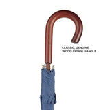 totes Auto Open Wooden Handle J Stick Umbrella, Black totes