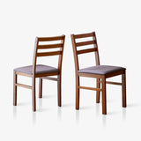 Livinia Seattle Modern Farmhouse Kitchen Dining Room Chair Set of 2, Solid Wood Fabric Upholstered Cushion Seat Wood Ladder Back Chairs (Antique) Livinia