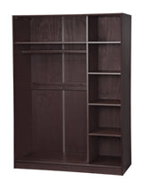 Palace Imports 100% Solid Wood Wardrobe/Armoire/Closet with 3 Sliding Louvered Doors, Java. 5 Shelves Included, 52" w x 72" h x 22.5" d, Renewable Eco-Friendly Wood, Made in Brazil Palace Imports