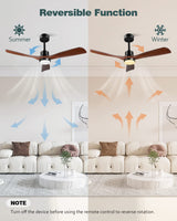 Forrovenco Ceiling Fans with Lights and Remote, 52 Inch Outdoor Ceiling Fan for Patios with Light 3 Downrods, 3 Blades Modern Ceiling Fan Noiseless Reversible DC Motor, Wood Fan for Farmhouse Forrovenco