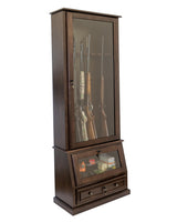 American Furniture Classics Model 858, 12 Gun Cabinet with Slanted Base and Tempered Glass, Espresso American Furniture Classics