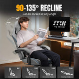 GTRACING Gaming Chair Ergonomic Office Chair with Foot Rest & Pocket Spring Cushion, High Back Computer Desk Chair with Headrest & Lumbar Support, Breathable Fabric Game Chair for Adults, Gray GTRACING