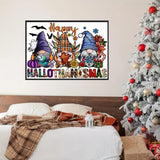 NWQZBYHT Gnome Diamond Art Kits for Adults, Halloween 5D Diamond Painting Kits for Beginners,DIY Round Full Drill Diamond Dots Gem Art for Adults, Paint by Diamonds Pictures Crafts Home Decor 16x12 In NWQZBYHT