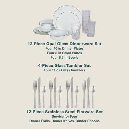 Gibson Home 74 Piece Kitchen in a Box Pots and Pans Cookware, Plates and Bowls Dinnerware, Cutlery Knife Block, Flatware Utensils, Kitchen Tools & Gadgets, Kitchen Storage, Glasses Set