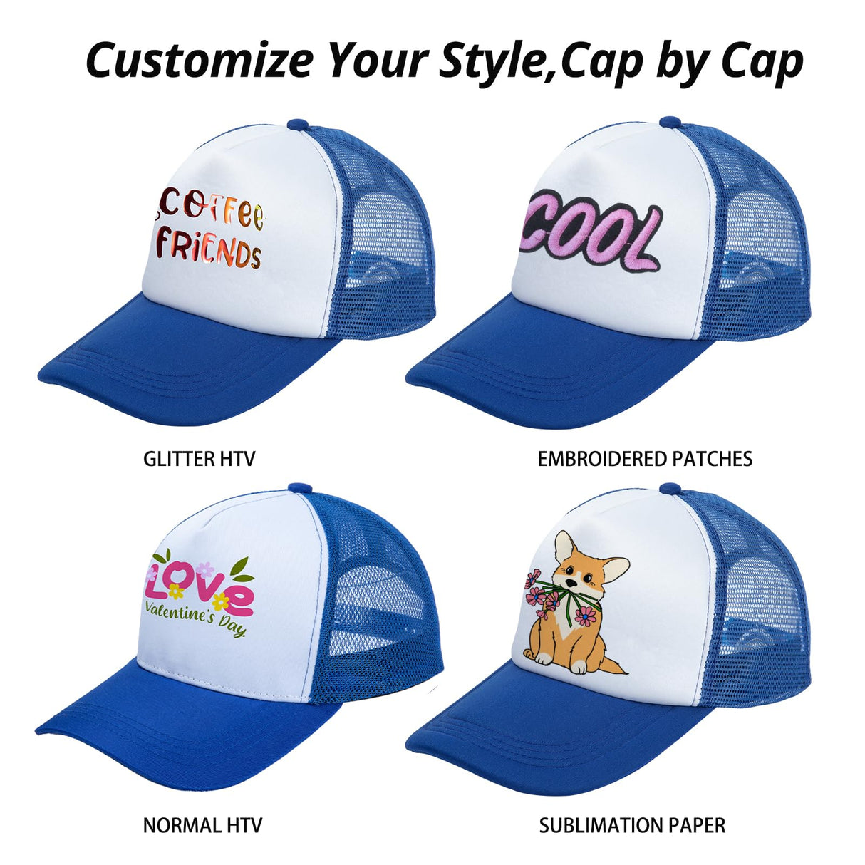 HTVRONT Sublimation Hats Trucker Hat 5PCS Red - Custom Trucker Hat Sponge for HTV Vinly, Sublimation, Embroidery, 3D Embroidery - Trucker Hats Women and Men Breathable Mesh for Parties, Travel, Gifts HTVRONT