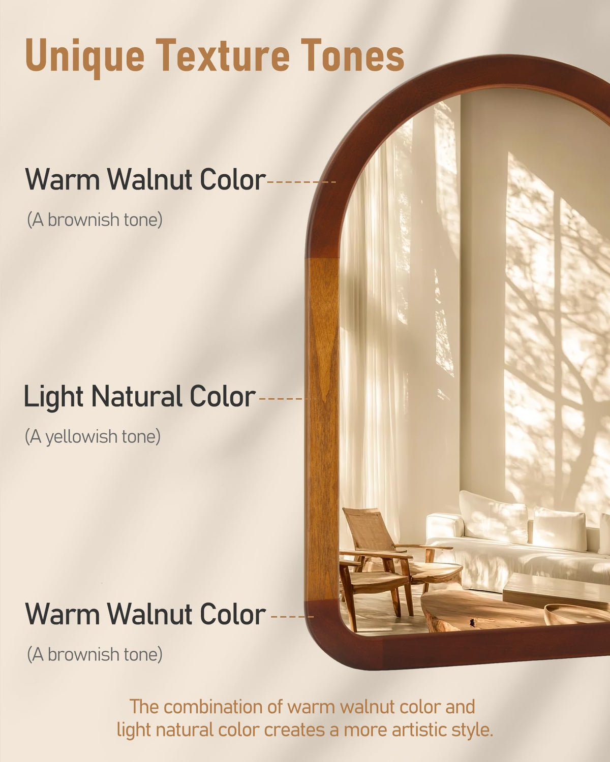 Arched Mirror 24 x 36 Inch,Brown Wood Rustic Bathroom Tempered Wall Mirror with Wood Frame,Round Corner Arch Farmhouse Wooden Vanity Mirror for Living Room,Entryway or Bedroom（Walnut Brown） CULER