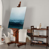 VISWIN Extra-Large Studio Easel, Hold Canvas to 71", Tilts Flat, Adjustable Movable Solid Beech Wood Heavy Duty Easel Stand, Art Easel for Painting Adult, Artist, Large Easel for Painting Canvas, TV VISWIN