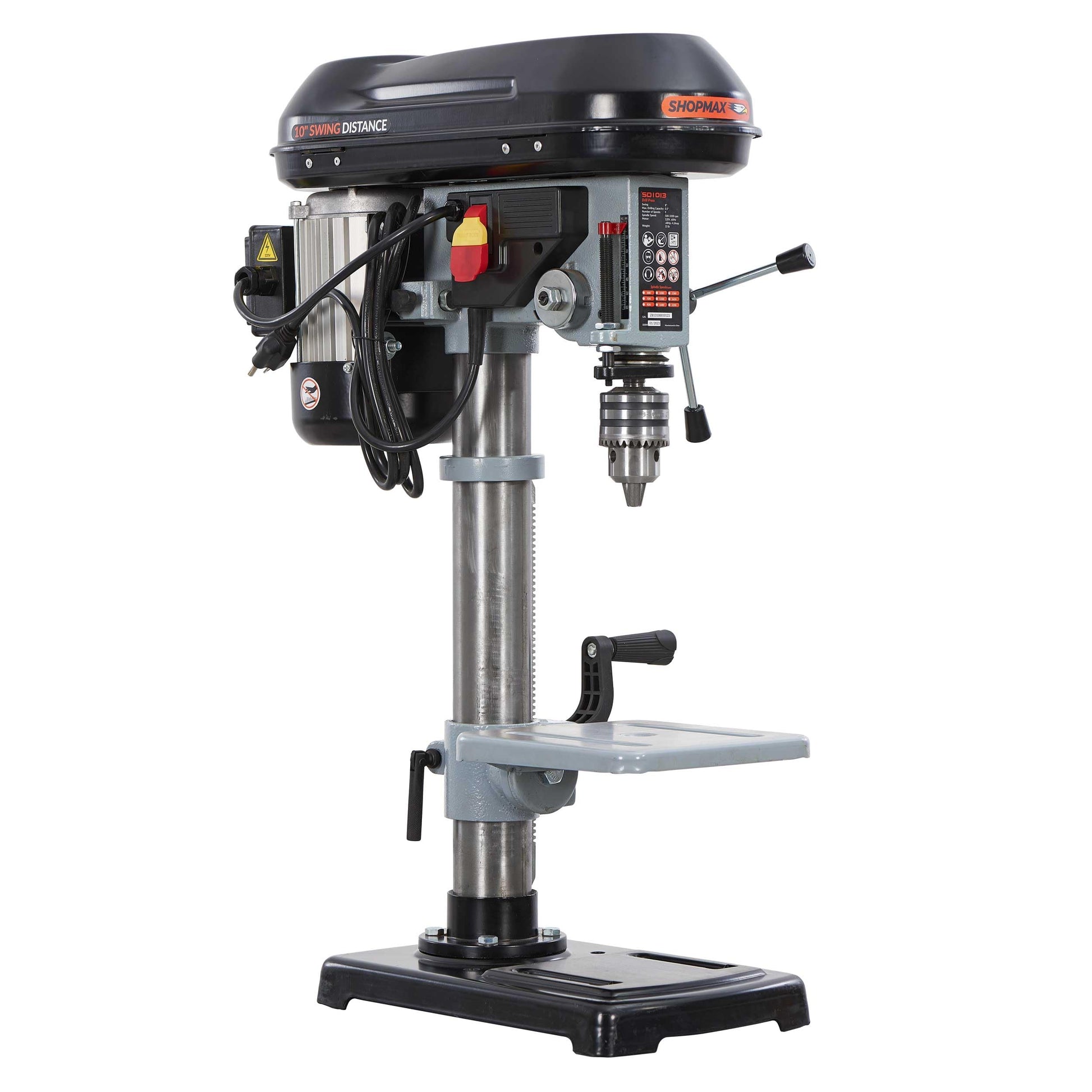 SHOPMAX 8 inch 9 adjustable speeds 5 Amp Benchtop Drill Press - WoodArtSupply