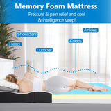 Roxzo Mattress Topper, 6 Inch Memory Foam, Full Size, Tri-fold, Ventilated, Conform Ergonomics, Soft, Portable, Floor Guest Bed, 73x52x6 inches Roxzo