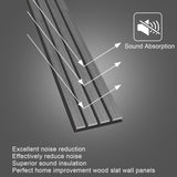 NeatiEase Wood Wall Panels, 9 Feet Acoustic Slat Wall Panels for Interior Wall Decor and Noise Reduction, Decorative Slat Wall Paneling, Dark Gray Oak, 6-Piece NeatiEase