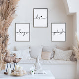 Set of 3 Framed Always Kiss Me Sign 11"x14" Living Room Wall Decor for Farmhouse Rustic Home Wall Art Wood Signs Houmury