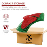 48Inch 4FT Large Christmas Wreath - Outdoor Christmas Wreaths with LED Lights,Extension Cable, Xmas Decorations for Door Outdoor Indoor Wall Home - Green HOYECHI