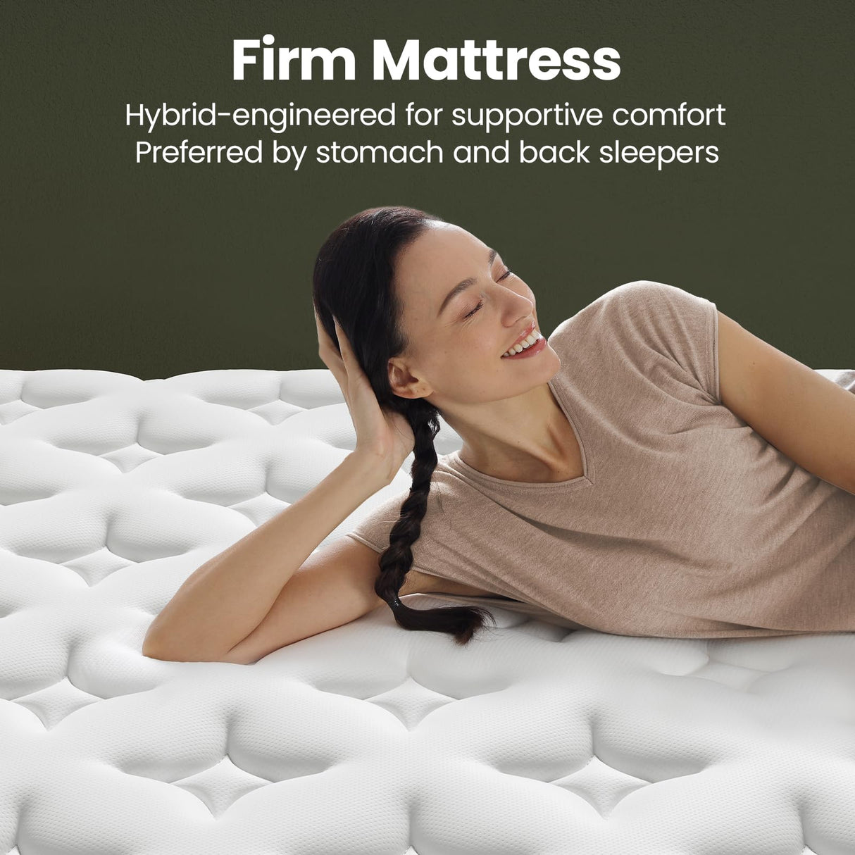 BedStory Firm Queen Mattress - 12 Inch Hybrid Mattress with Advanced Lumbar Support for Back Pain Relief - Motion Isolation and Reinforced Edges - Fiberglass-Free, CertiPUR-US, 365-Night Trial BedStory
