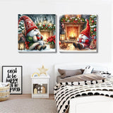 2 Pack Gnome Paint by Numbers Kit for Adults Beginner with Framed,Christmas Easy Adult Paint by Number Kits on Canvas DIY Painting for Beginners Art by Numbers for Home Wall Decor 10x10 Inch NEGEKFKX