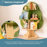 Guidecraft Kids Tree Bookshelf: Montessori Bookcase & Kids Toy Storage Organizer | Green Wooden 4 Tier Book Display | Nursery Furniture | Toddler Themed Book Shelf | Bedroom and Playroom Organizer Guidecraft