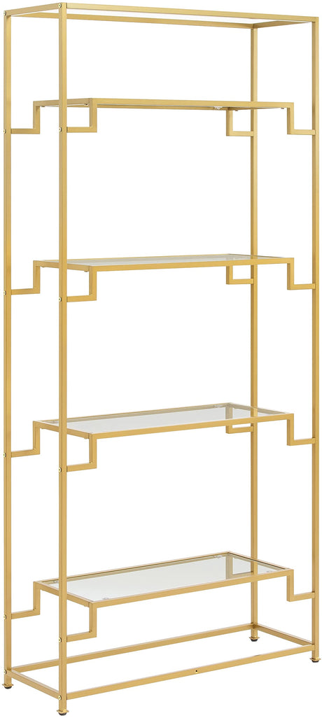 Crosley Furniture Celeste Bookshelf with Glass Shelves, Bookcase Storage, Gold Crosley Furniture