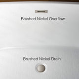 WOODBRIDGE 59" Acrylic Freestanding Bathtub Contemporary Soaking Tub with Brushed Nickel Overflow and Drain B0014B,White WOODBRIDGE