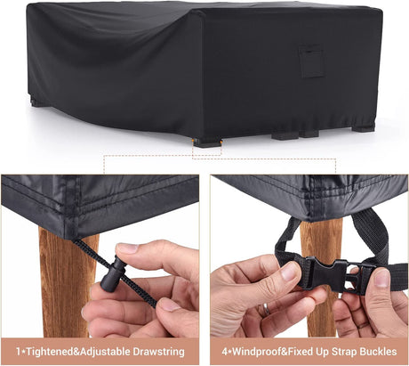 Patio Furniture Set Cover Waterproof, Mrrihand Outdoor Sectional Sofa Set Cover Heavy Duty 600D Table and Chair Set Cover 98" L× 78" W× 30" H Mrrihand