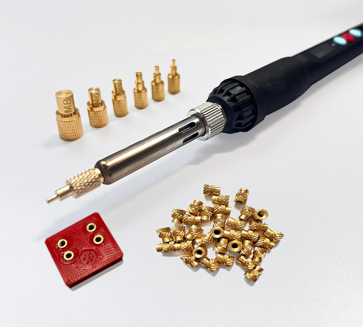 ShineNow 60W Digital Soldering Iron Heat Set Insert Tool with Extra Soldering Tips and Heat Set Insert Tips ShineNow