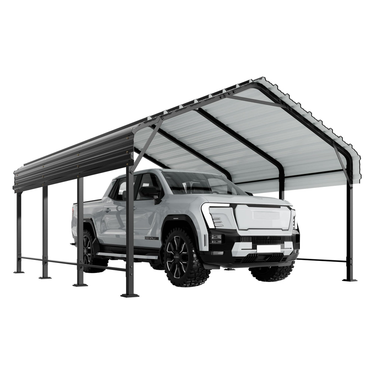 Shintenchi 12x15 FT Metal Carport, Enhanced Base Oversized Garage Carports,Outdoor Galvanized Shelter,Heavy Duty Carport Canopy with Steel Roof and Frame, for Car, Boats and Tractors Shintenchi