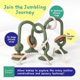 Jumble Jangle Baby Teething Toys – BPA-Free, Multi Purpose High Chair Toys for Babies: Suction Teething Relief with Sensory Toy Textures for Infants and Toddlers 3–24+ Months (Green) Jumble Dream