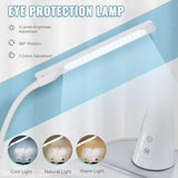 Rengue Kids Desk and Chair Set Height Adjustable School Study Desk and Chair with 55° Tiltable Desktop, 3 Modes&3 Brightness LED Lamps, Storage Drawer and Metal Hook for Boys Girls, Grey Rengue