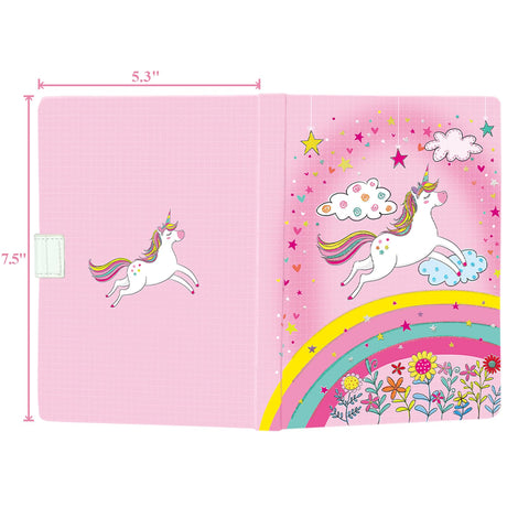 DWIYITTN Unicorn Journal for Girls - Gift for Kids - Diary with Pen & Magnetic Closure, 192 Pages for Writing, 5.3"x7.5" Hardcover Lined Notebook DWIYITTN
